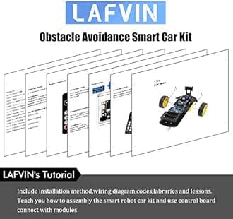 LAFVIN Smart Robot Car 2WD Chassis Kit with Ultrasonic Module R3 Board, Remote Compatible with Arduino IDE DIY Robotics Kit for Kids, Students, Educators, Ages 12+