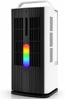 Portable Air Conditioner with Remote Control, 1700ml Evaporative Cooler with 7 Color LED Lights, 120° Oscillating Mini Air Conditioner with 3 Speeds & 7H Timer for Bedroom, Office Indoor Use