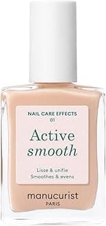Manucurist Active Smooth 01 Nail Concealer Polish & Care - No Lamp - Ultra-Brightening 2 in 1 Beige Finish Nail Polish & Nail Strengthener - CC Nail Concealer - Ridge Filler for Nails - Plant-Based