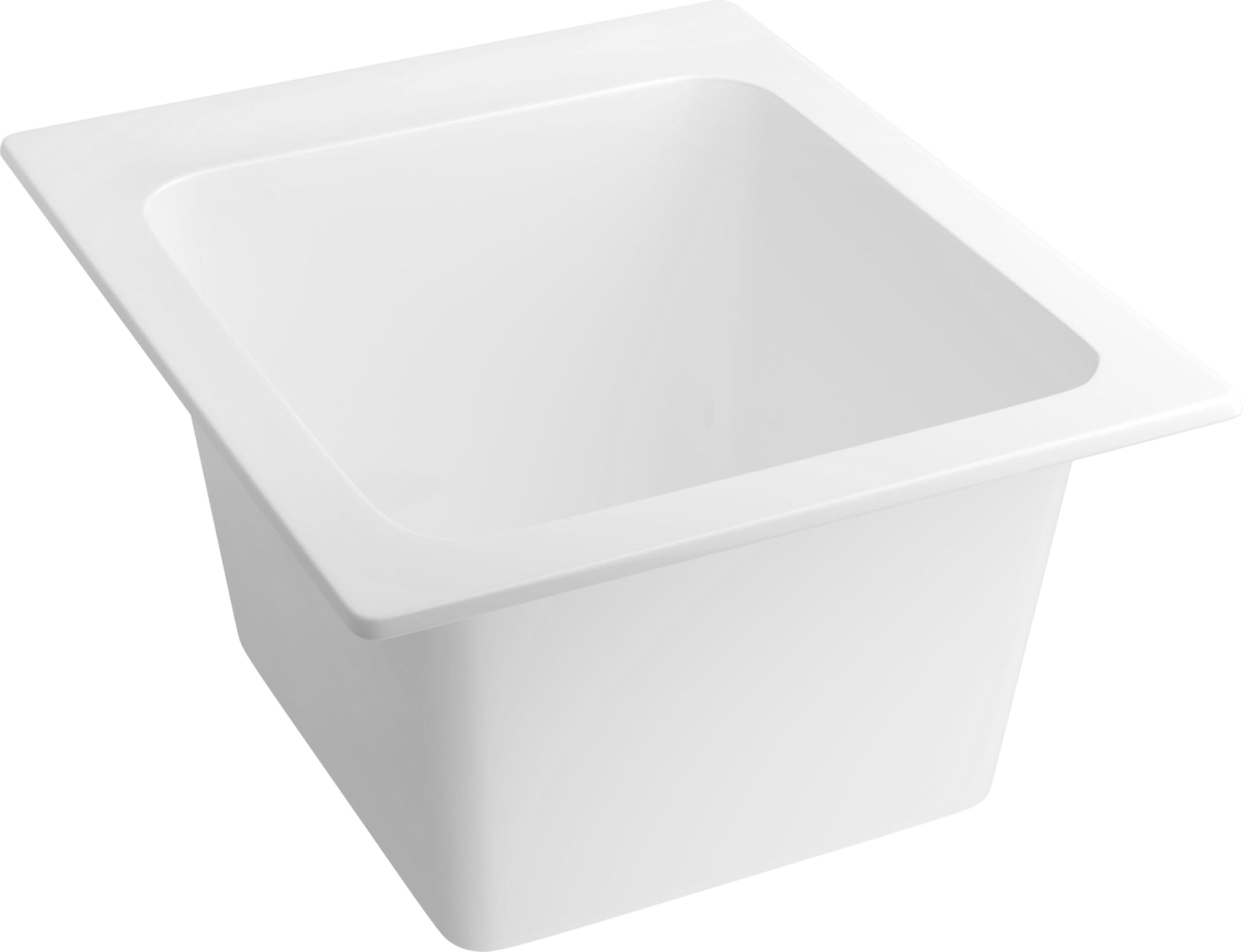 ProFloPFLT1720D 20" Drop In Single Basin SMC Laundry Sink - White