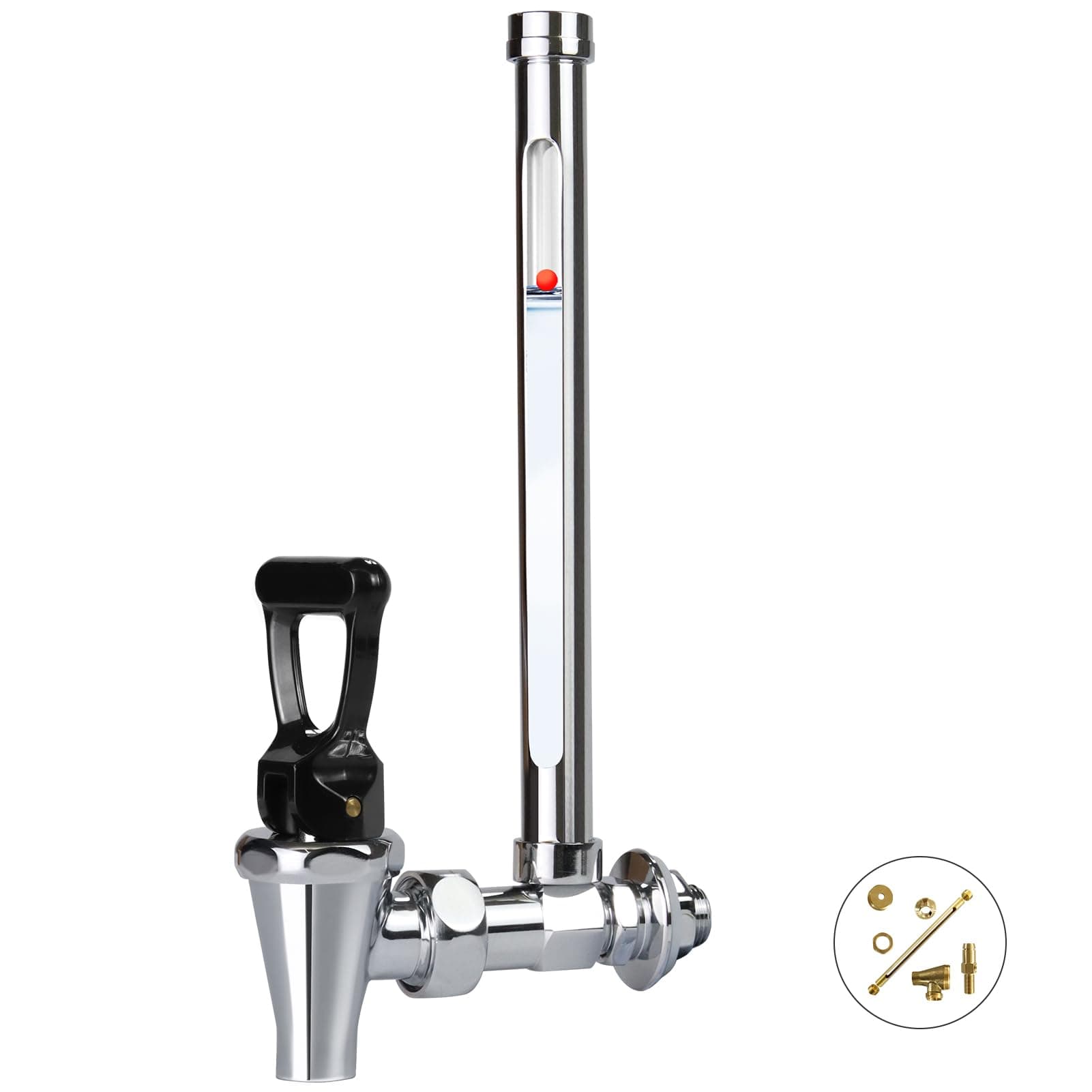 Sight Glass Spigot for Berkey Water Filter Gravity-Fed System,10"Inside Brass Sight Glass Clear View Water Level View Stainless Steel Spigot for Berkey&Waterdrop Alexapure Purewell Gravity Filter Tank