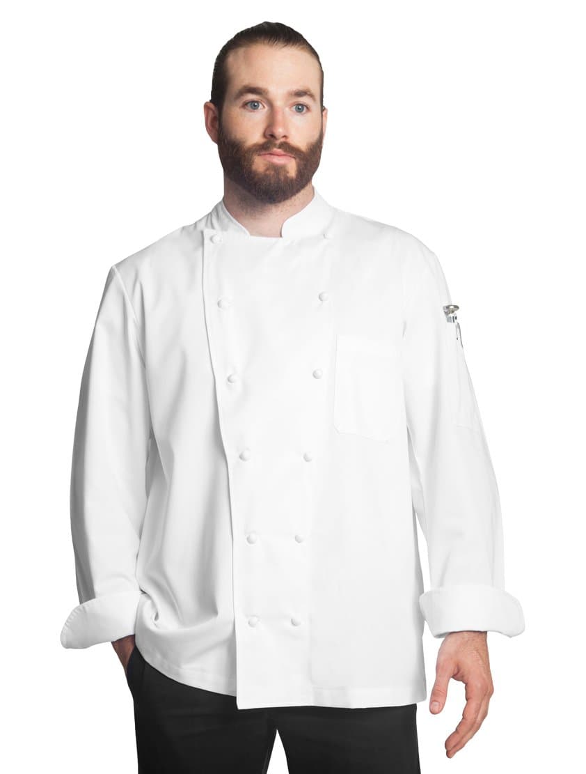 Alfredo Long Sleeve Chef Jacket - White - Sizes 34-54 US