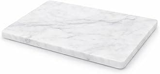 KC KULLICRAFT 8×12 Inches White Marble Cheese & Charcuterie Serving Board – Natural Marble Cutting Board & Pastry Slab with Non‑Slip Feet – Premium Stone Kitchen Tray Gift.