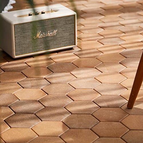 I-DEAK Tiler WPC Composite Deck Tiles and Deck for Indoor and The Balcony Ground or Wall Adornment Applications Interlocking Flooring Tiles in Solid Teak (5Tiles(8connectors), Wood)