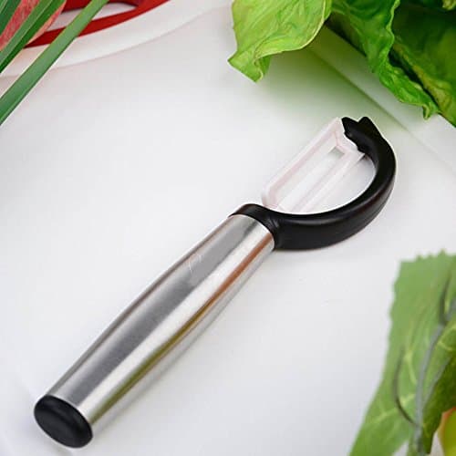 Ceramic Peeler with Stainless Steel Handle for Always Sharp Never Dull Performance - Perfect Kitchen Helper for Fruits and Veggies - Effortless Peeling of Potatoes, Vegetables, Carrots, Apples, Citrus, Butternut Squash, Daikon Radish, Cucumbers - Best Gift for Christmas