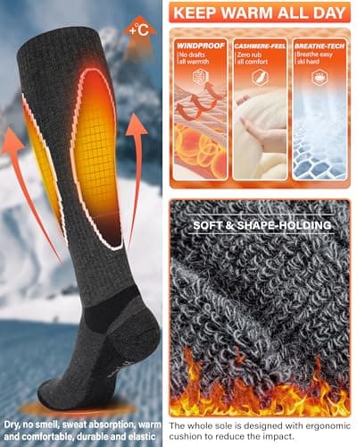 メリノウール スキーソックス スノーボード用 寒い季節 雪 冬 暖かいニーハイ