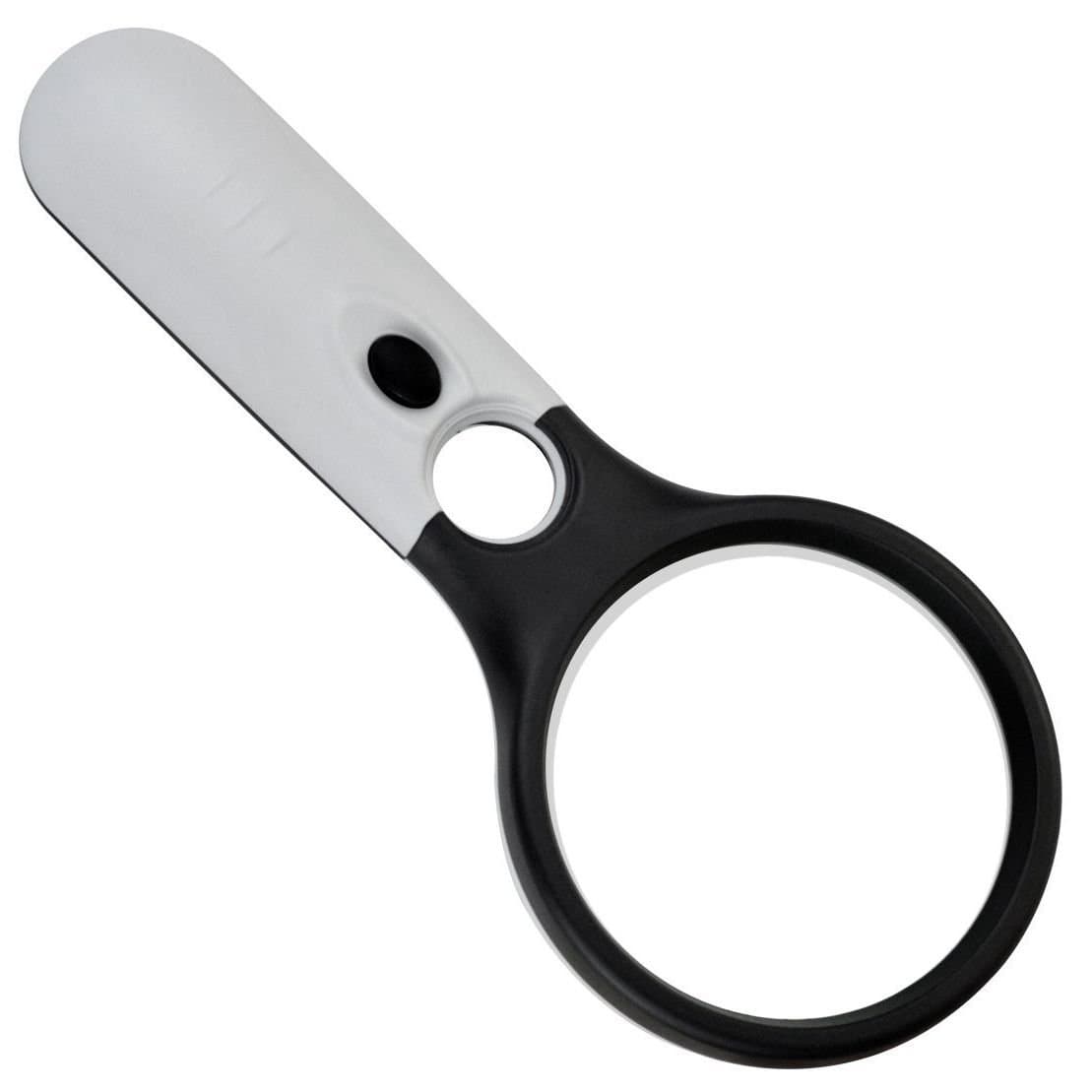 Magnifier 3 LED Light, Handheld Magnifying Glass with Light 3X 45X Illuminated Loupe Lens,Great Tool for Visual Impairment, Black White