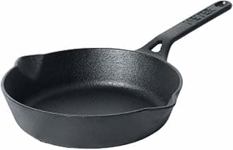 Meyer Pre-Seasoned Cast Iron Frypan | Cast Iron Skillet | Iron Pan | Frying Pan | Iron Fry Pan | Omlette Pan | Gas and Induction Compatible, 22cm, Black