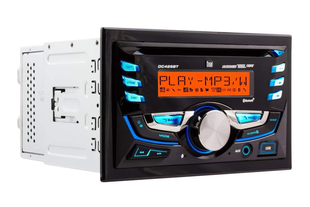 Dual Electronics DC426BT Multimedia Double DIN Car Stereo with Built- in CD/MP3 Player & Bluetooth | 3.7 inch LCD Display