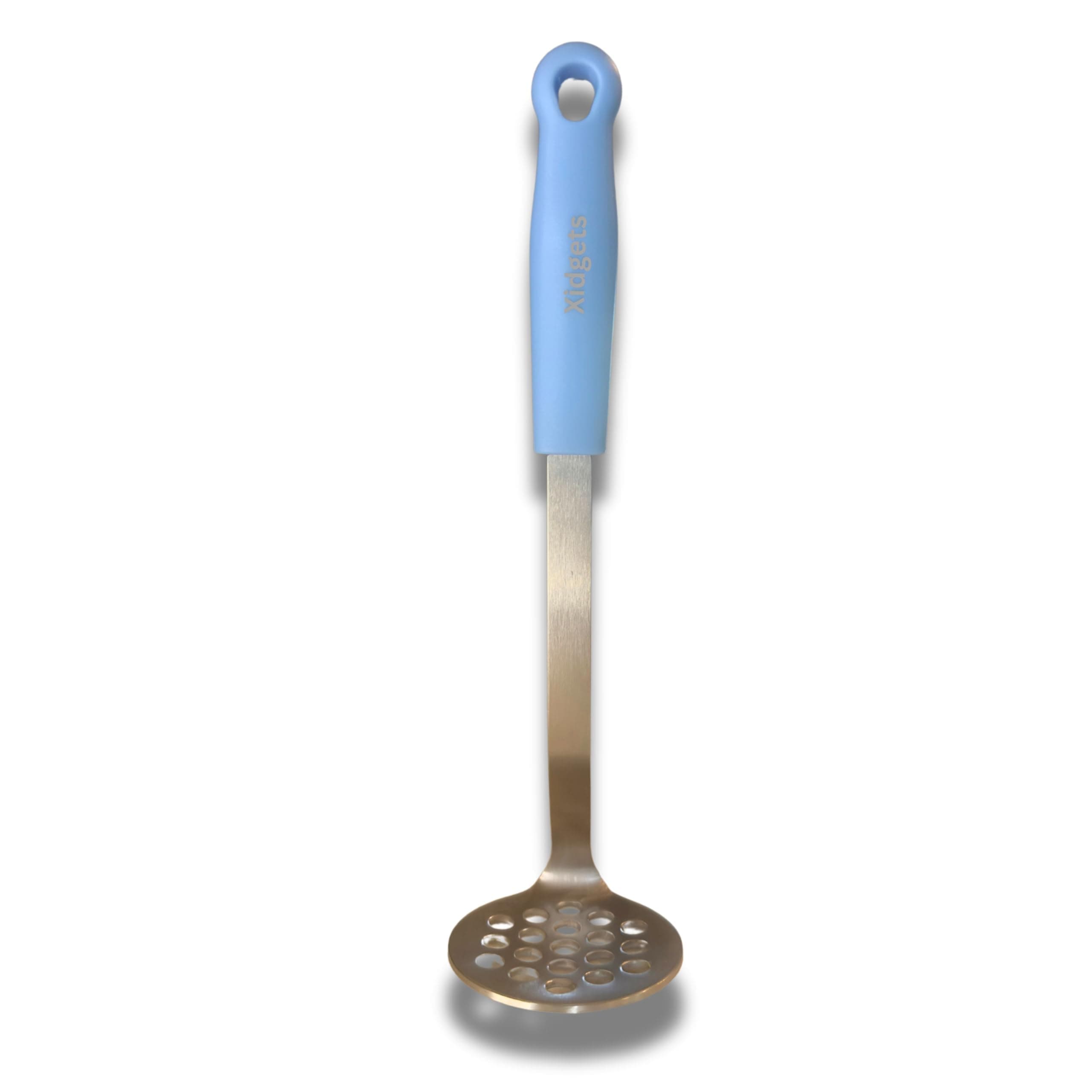 Medium Small Potato masher Egg & Avocado Masher. Sturdy design, comfortable grip, Dishwasher Safe. Stainless steel, lightweight kitchen essential. (Sky Blue)