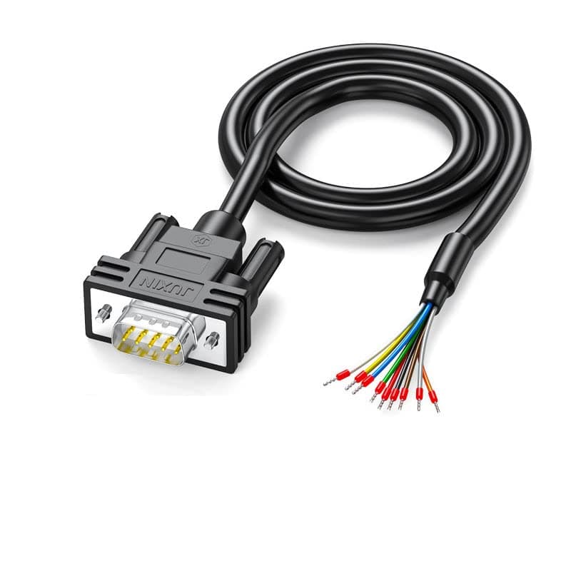 - DB9 Male Connector RS232 Serial Extension Cable,D-SUB 9-Pin Male adapter to Bare Wire, 9 Wire All Provided With Wiring Terminals-Black (DB9 5FT)