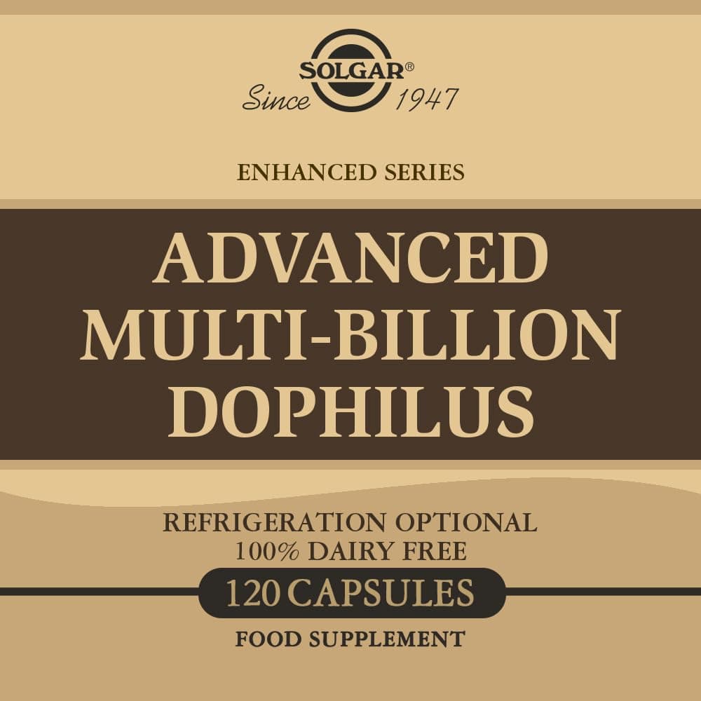 Advanced Multi-Billion Dophilus Vegetable Capsules - Pack of 120-4 Curated Strains of Beneficial Microorganisms - for Digestion and Immune Support - Vegan and Gluten Free