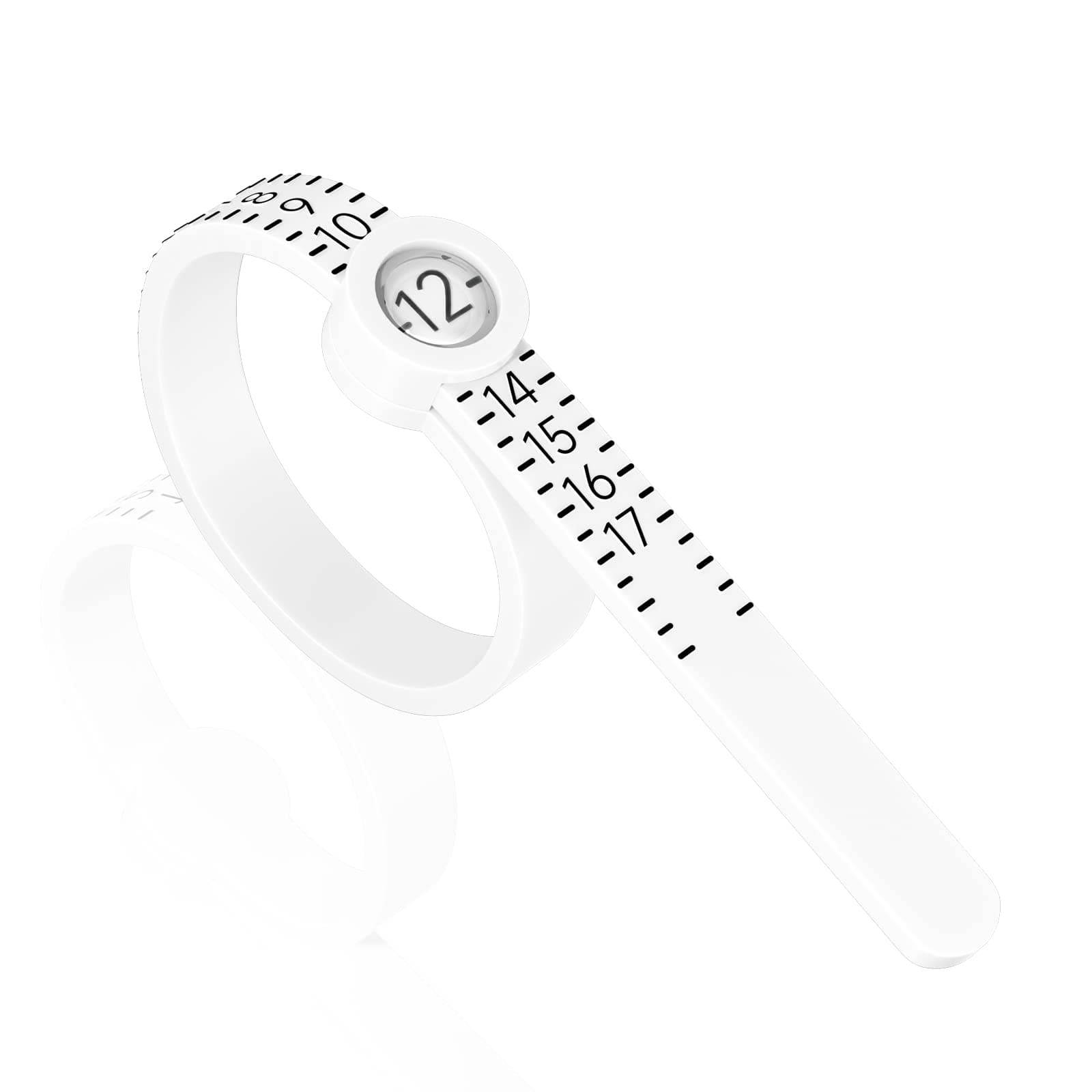 Ring Sizer Measuring Tool Reusable Finger Size Gauge Jewelry Sizing Tool 1-17 USA Rings Size (White)