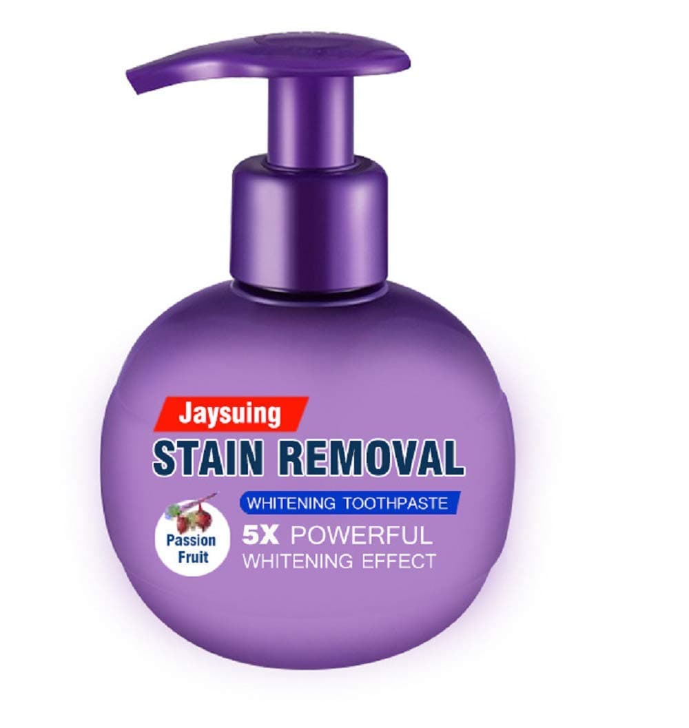 Press Toothpaste,Baking Soda Whitening Toothpaste,Stain Removal Whitening Toothpaste Strong Cleaning Power Natural Stain Remover Fluoride-Free Toothpaste（Passion fruit flavor）