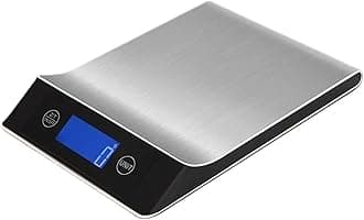 Kitchen Scale 15Kg/1g Weighing Food Coffee Balance Smart Electronic Digital Scales Stainless Steel Design(15Kg)