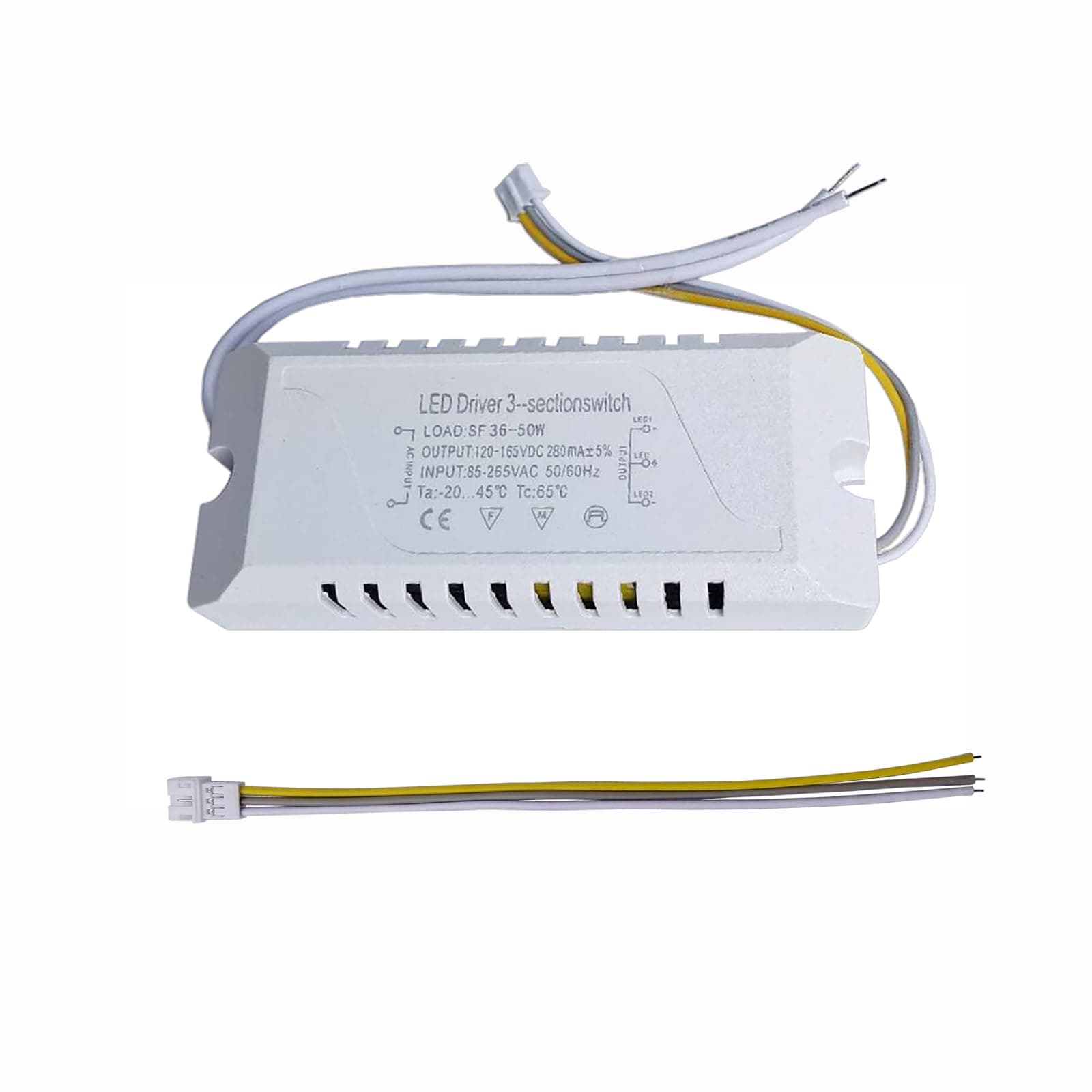 LED Driver 36-50W for Multi-Color Ceiling Strip Spot Light Module Panel, Replacement LED Power Supply Adapter Transformer Starter, Input AC85-265V Output DC120-165V