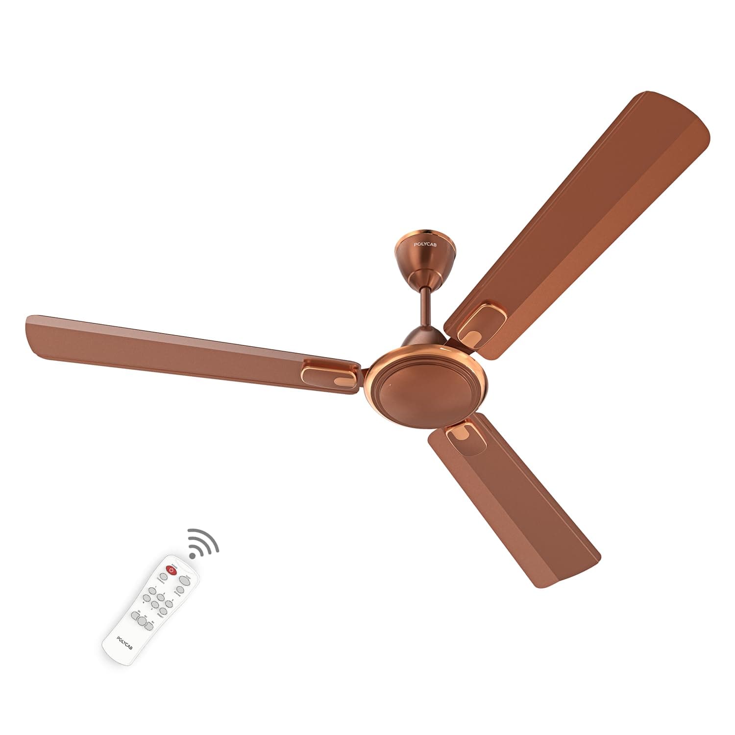 Polycab Zoomer Prime 1200mm 5-Star BLDC, Remote Ceiling fan for home | 100% Copper, High Air Delivery,6 Speed Setting, Sleep Mode,Reverse Rotation,Boost Technology | 3 Years Warranty【Matallic Copper】