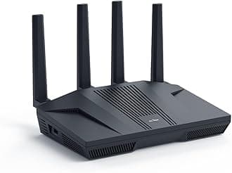 GL.iNet GL-MT6000(Flint 2) WiFi 6 Router, High-Speed 5GHz Gaming WiFi Router for Wireless Internet, Long range, 2 x 2.5G VPN Routers for Fibre Optic Modem, Computer Routers, Home Streaming & Business