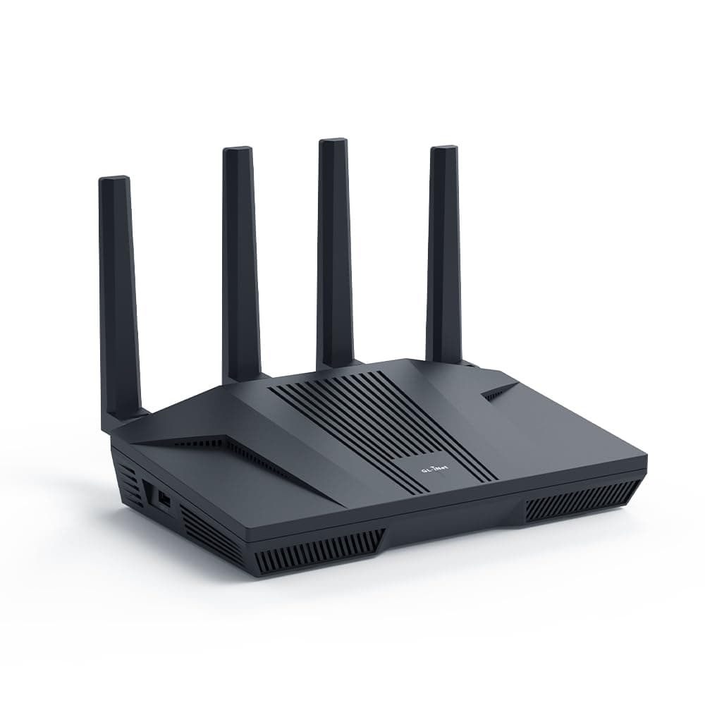 GL-MT6000 (Flint 2) WiFi 6 High Speed Gaming Routers for Wireless Internet, 2 x 2.5G Ethernet Ports for Fiber Optic Modem, Long Range Computer VPN WiFi Router, Home & Business