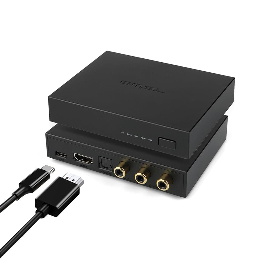 SMSL PS100 デジタルアナログオーディオコンバーター USB/Bluetooth/光/同軸/HDMI ARC入力ステレオ L/R RCA出力 トスリンクSPDIF 192kHz DAC デジタルコンバーター HDTV DVD Blu-Rayプレーヤー ホームシアター用 DDC