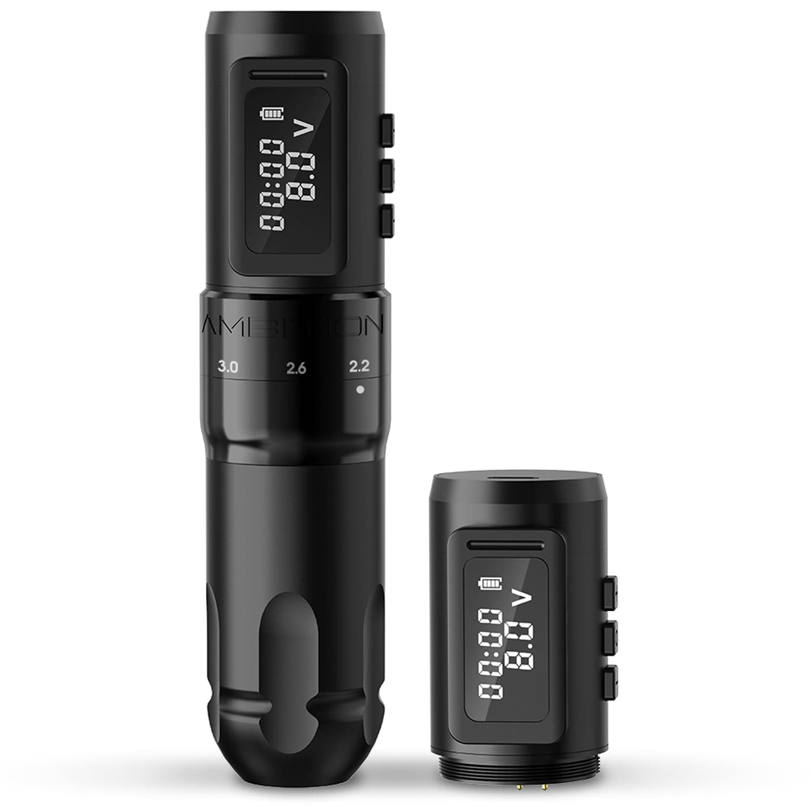Ambition MARS-U Wireless Tattoo Machine with Adjustable Stroke - Rotary Cartridge Tattoo Machine Pen with Extra 1800mAh Power Coreless Motor Digital LED Display for Professional Tattoo Artist