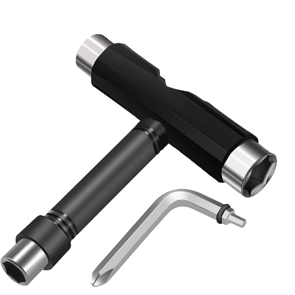 Funito All-in-One Skate Tools Multi-Function Portable Skateboard T Tool Accessory with T-Type Allen Key and L-Type Phillips Head Wrench Screwdriver