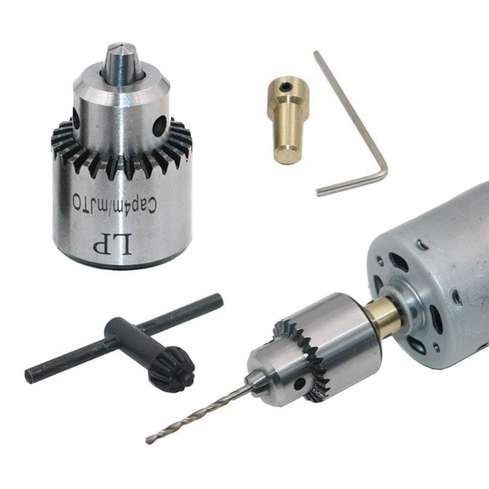 Mini Electric Drill Chuck 0.3-4mm, Hand Portable Handheld Drill Chucks Taper Mounted Lathe for Motor Shaft