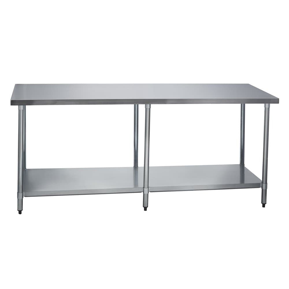 Stainless Steel Commercial Kitchen Work Prep Table, 30" W x 96" L x 36" H, No Backsplash, NSF Certified