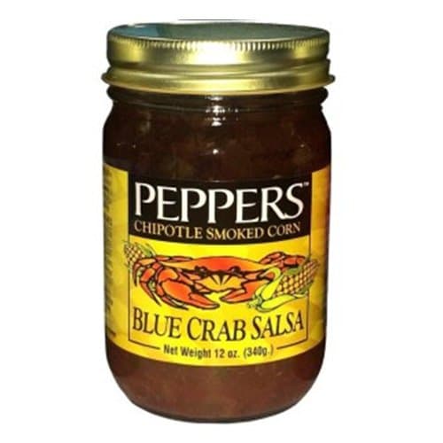 Crab Salsa - Peppers Blue Crab Chipotle Smoked Corn - (3 Pack of 12 Oz. Bottles)