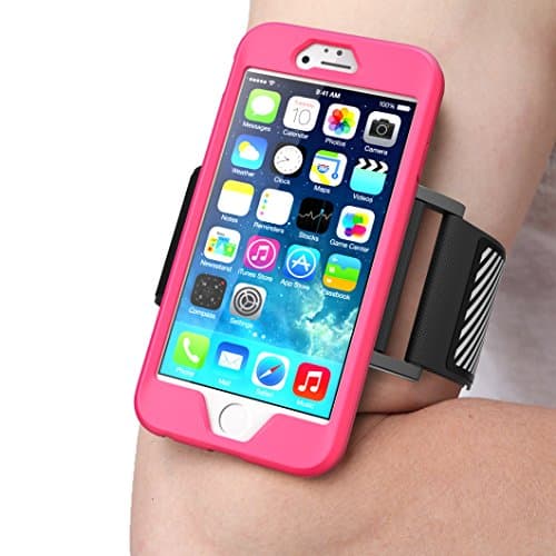 iPhone 6 Armband, SUPCASE Apple iPhone 6 Armband 4.7 inch Easy Fitting Sport Running Armband with Premium Flexible Case Combo for iPhone 6 Case (Pink), Not Fit iPhone 6 Plus 5.5 inch