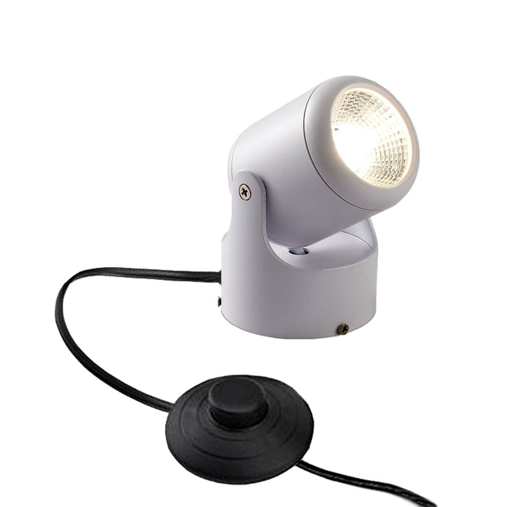 KivenLED Accent Ceiling Floodlight with Foot Switch, Portable Size, White 5 Watt