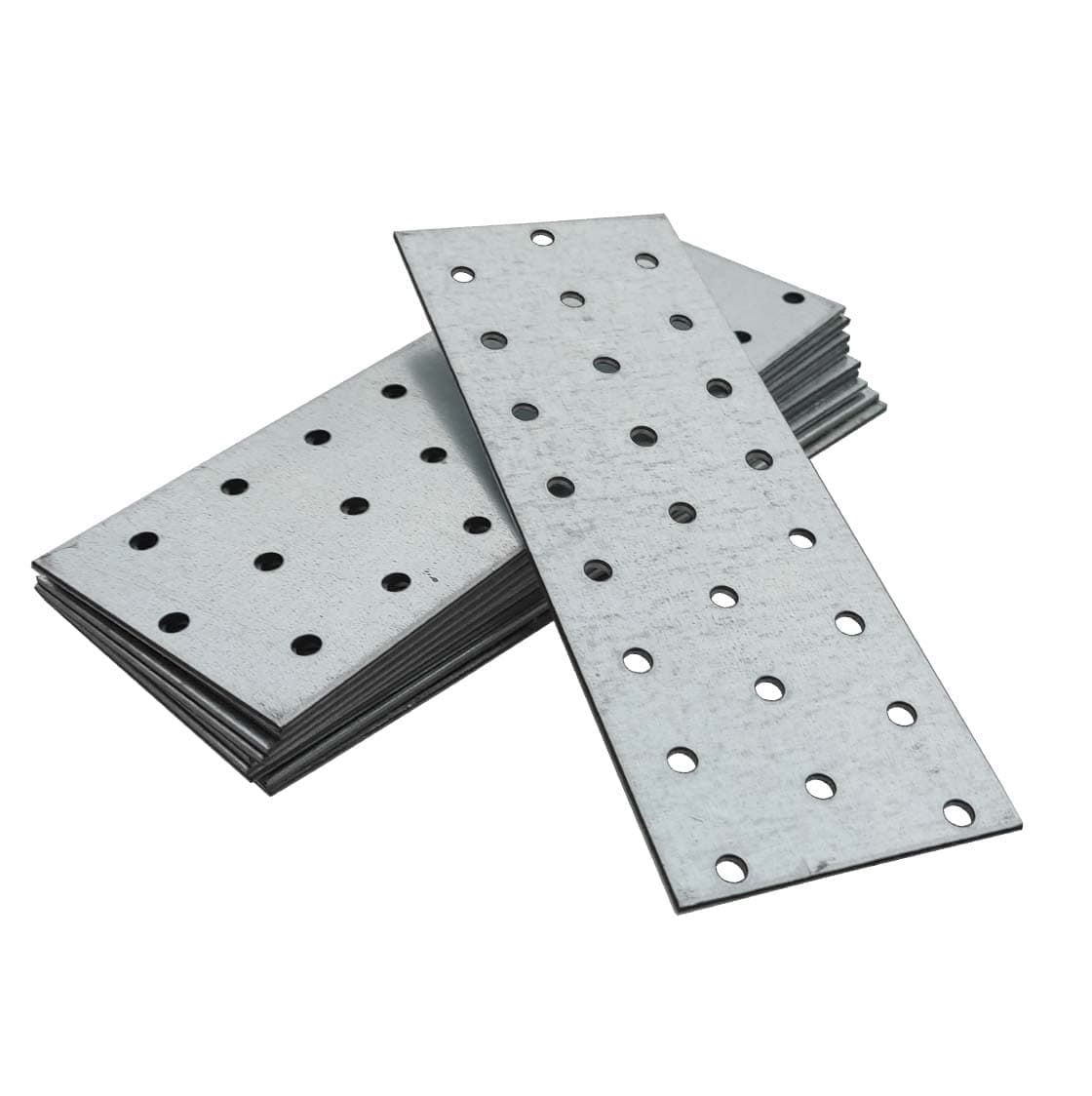 10 x Flat Joining Plates (140 x 60 x 2) Connecting Perforated Metal Brace Bracket Timber Wood Fixing Galvanised Steel Repair Connector