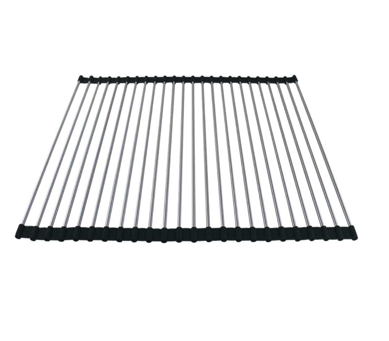 Ahyuan Roll up Dish Drying Rack Over The Sink Kitchen Roll up Sink Drying Rack Portable Dish Drainer Foldable Dish Drying Rack (Black, 17.8''X17'')