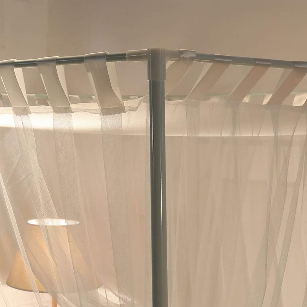 Mengersi Simple 4 Corners Post Curtain Bed Canopy Bed Frame Canopies Net,Bedroom Decoration Accessories(Queen,White)