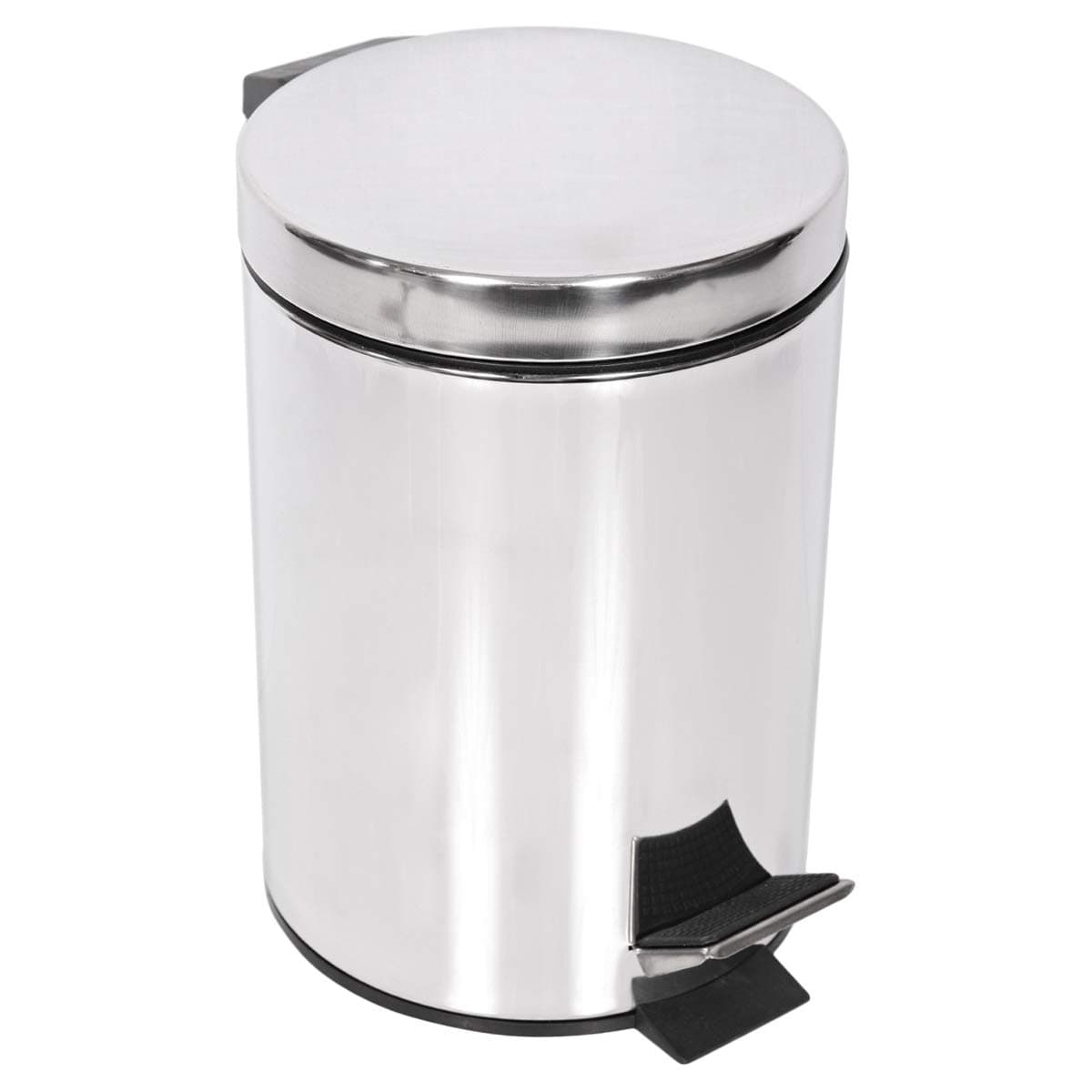 Moonlight Stainless Steel Dustbin, Pedal Bin, Garbage Bin with Removable Bucket Round Shape, Use for, Home, Kitchen, Office - 20 Liter, Silver