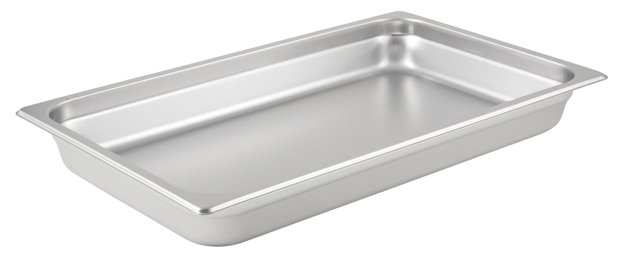 Winco 2.5-Inch Deep Full-Size Anti-Jamming Steam Table Pan, 25 Gauge, NSF, Stainless Steel, Medium