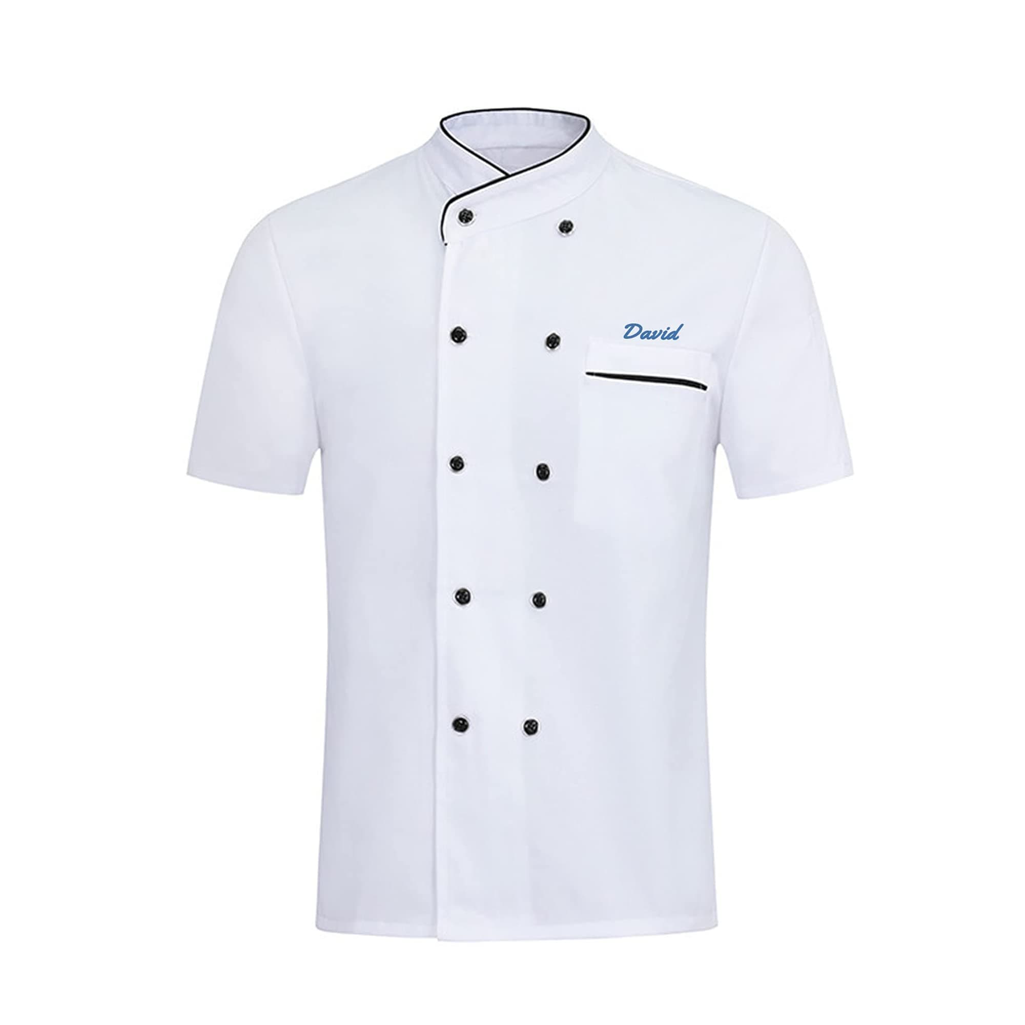 Personalized Chef Jackets Embroidered Chef Short Sleeve Chefs Work Clothes Kitchen Uniforms For Men Women