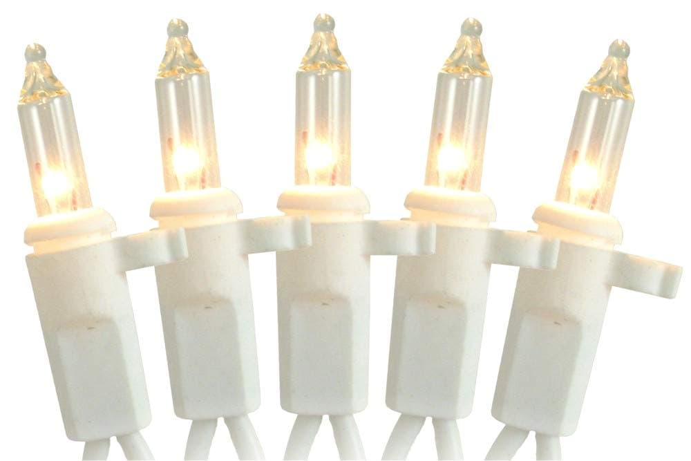 White Wire Reindeer Replacement Lights - 50 Clear - 1/8" Clips