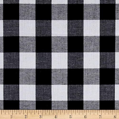 Richland Textiles Richcheck 60'' Gingham Check 1'' Fabric, Black, Fabric by the yard