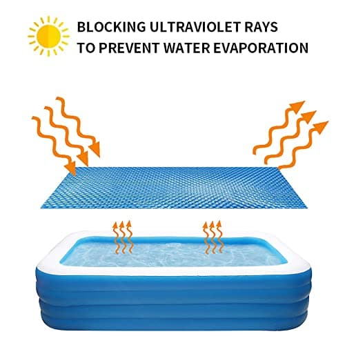 Solar Pool Cover Rectangle, Swimming Pool Covers For Above Ground Pools, Thermal Cover Hot Tub Round Insulated, Pool Cover Thermal Heater Dust Cover For Garden Inflatable Paddling Pool (120 * 200CM)