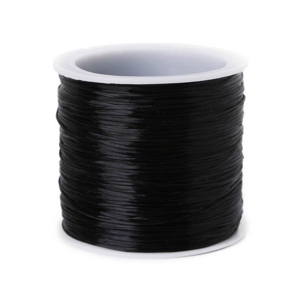 50M/Roll 0.5 MM Colorful Stretchy Elastic Crystal String Rope Cord for Jewelry Making Beading Bracelet Wire Fishing Thread Rope (Black)