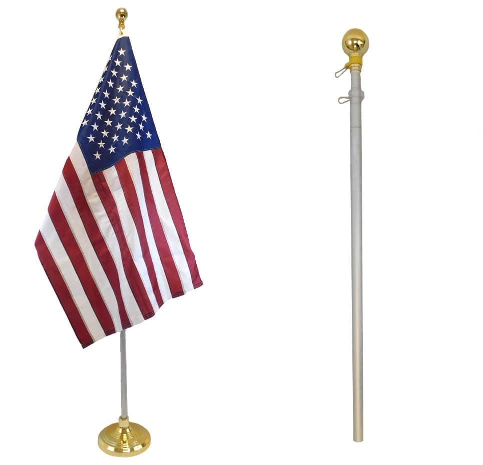 FlagsImp 8 Foot Aluminum Silver Pole with (Ball)