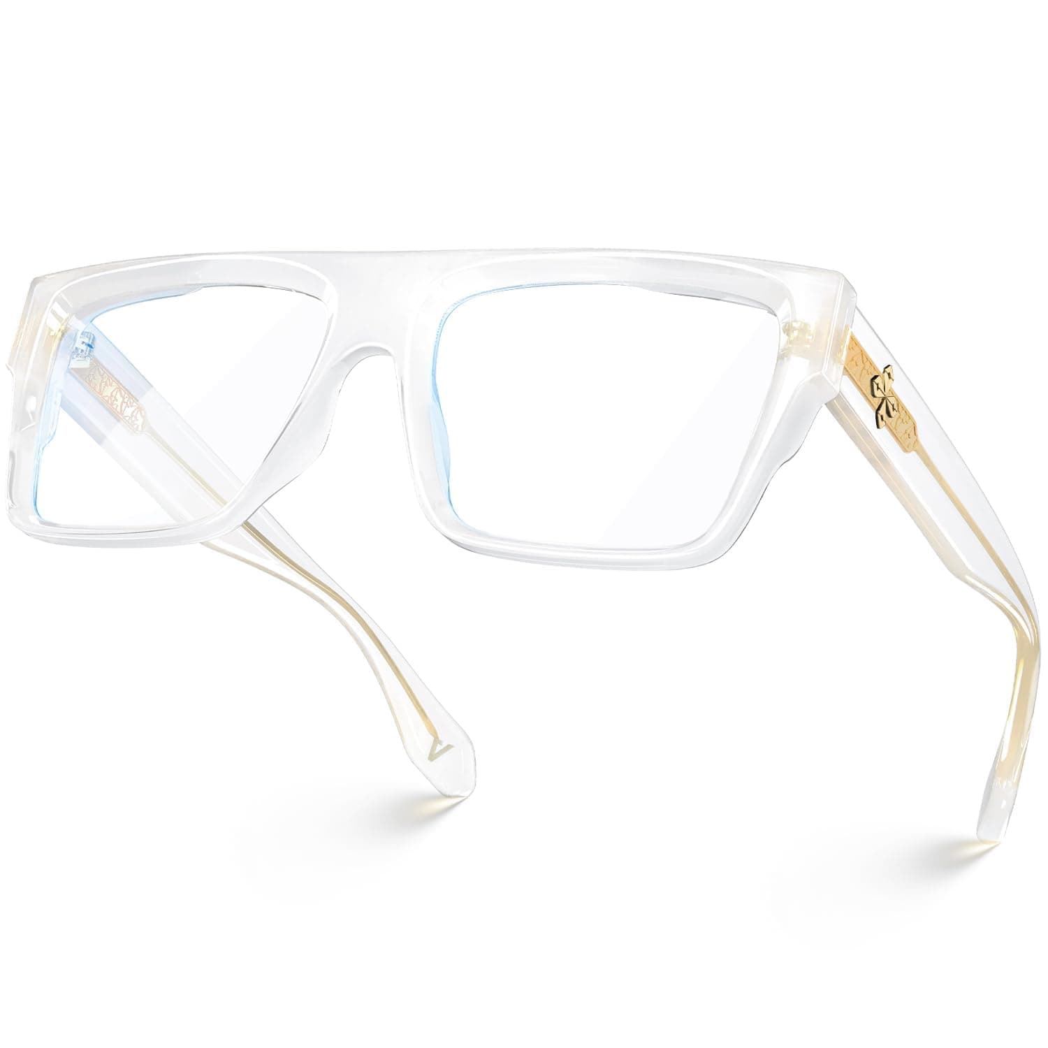 VISOONE Square White Blue Light Blocking Glasses TR90 Durable Men Women ALBA