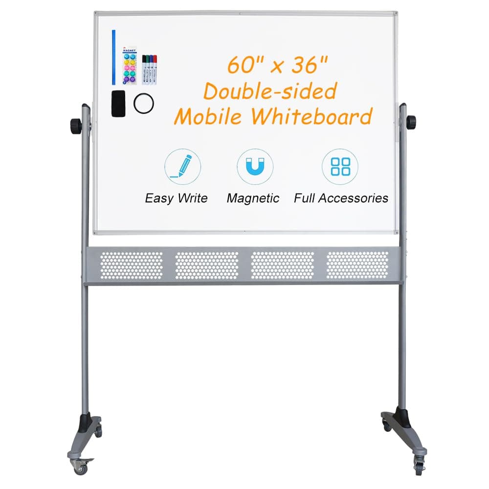 Xiwode Movable Double-Sided Magnetic Whiteboard with Wheels, Upgraded Durable...