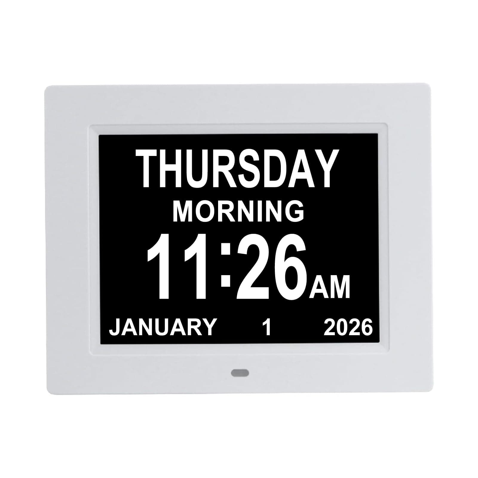 [Auto-Dim Options] Digital Day Calendar Clock Non-Abbreviations & 8 Alarms Dementia Alzheimer Impaired Vision Memory Loss Clock for Senior Elderly