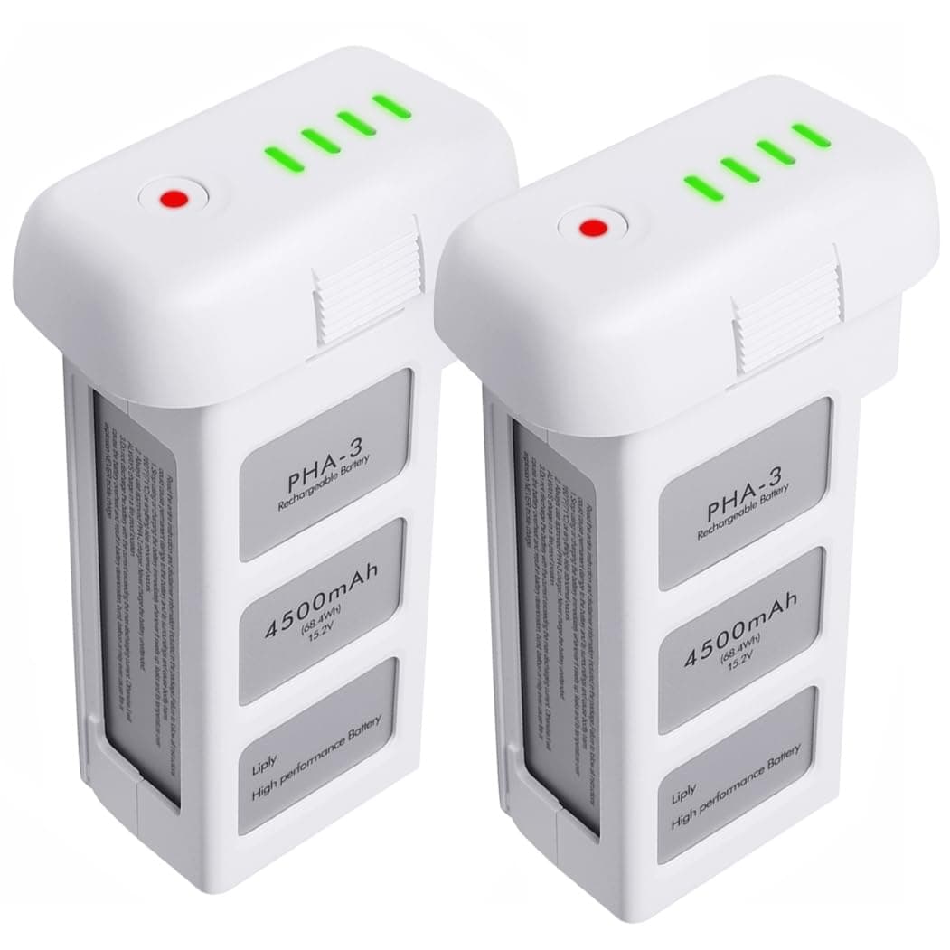Phantom 3 Battery 2 Pack, 4500mAh 15.2V Upgraded Intelligent Flight Battery for DJI Phantom 3 Standard/3 Pro/3 Advanced/3 4K/3 SE Drone