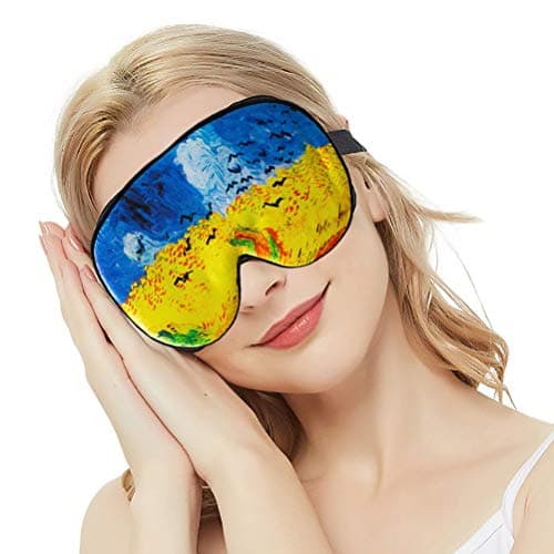 Silk Sleep Mask & Blindfold, Soft Eye Mask with Adjustable Head Strap, Deep Rest Eye Masks for Sleeping Night Eyeshade, Eye Cover for Travel, Shift Work & Meditation