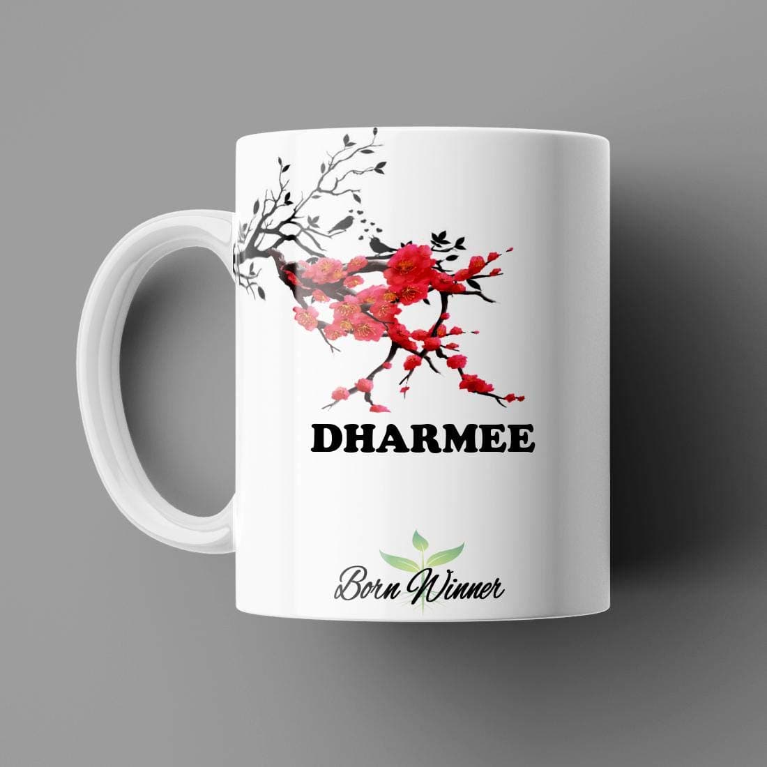 Name Printed Dharmee Name Mug for Coffee White Ceramic Mug (350) ml