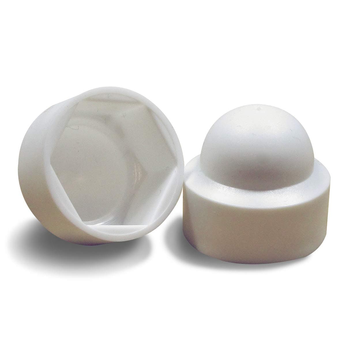 ajile - 100 Pieces - Snap on Domed nut Bolt Cap, Protective Cover for M6, 10 mm nut - White Plastic - FAH210-L
