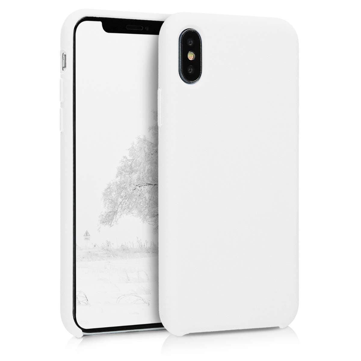 kwmobile Case Compatible with Apple iPhone X Case - TPU Silicone Phone Cover with Soft Finish - White
